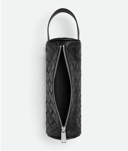 Intrecciato Cylinder Pencil Case in Black Bottega Veneta United States EN - Image 3