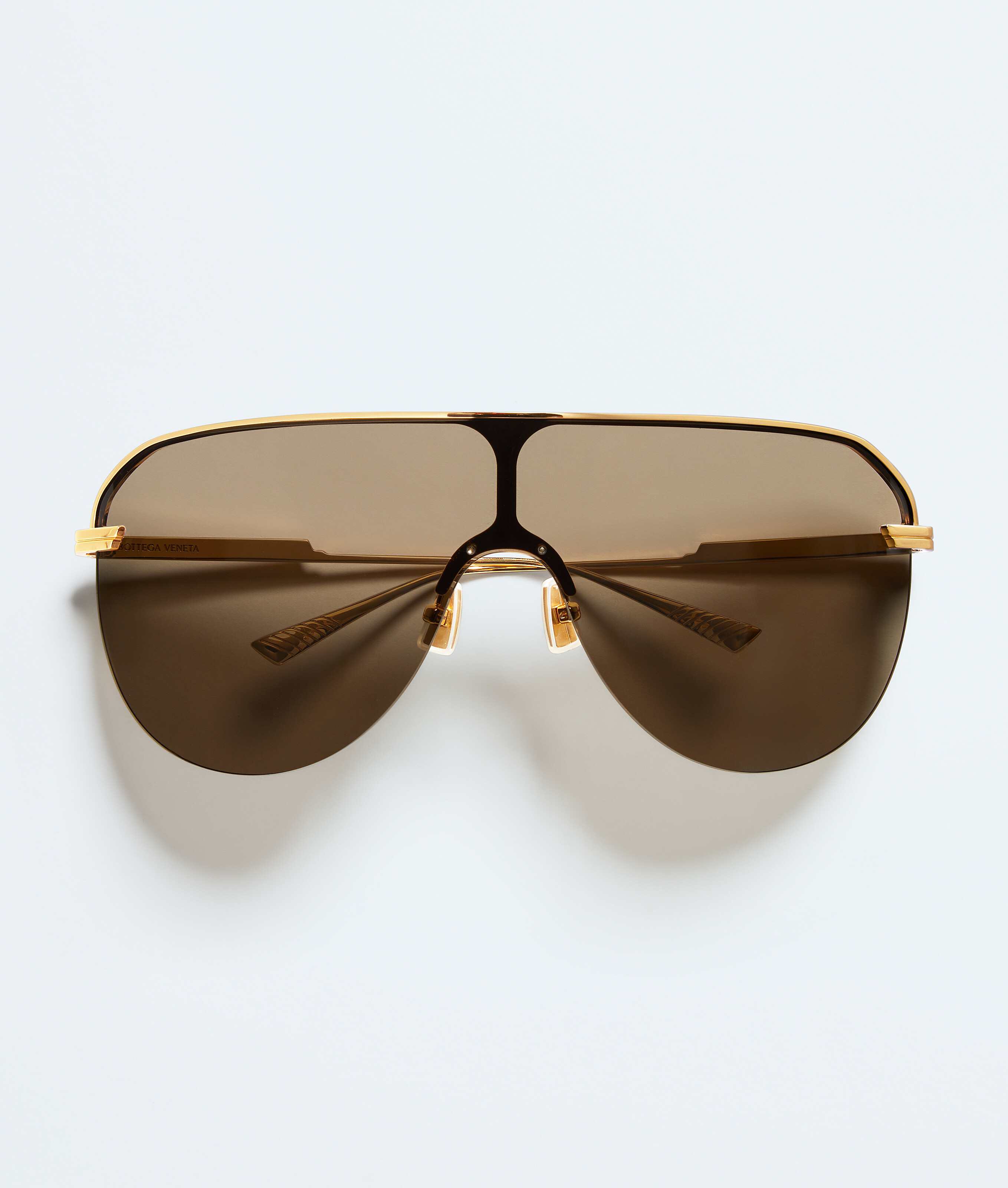 Bottega Veneta Bottega Veneta Long Ribbon Shield Sunglasses In Brown