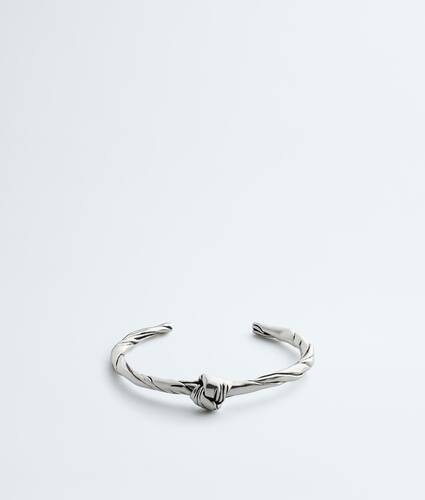 Women's Small Knot Cuff Bracelet in Silver Bottega Veneta Bulgaria EN - Image 1