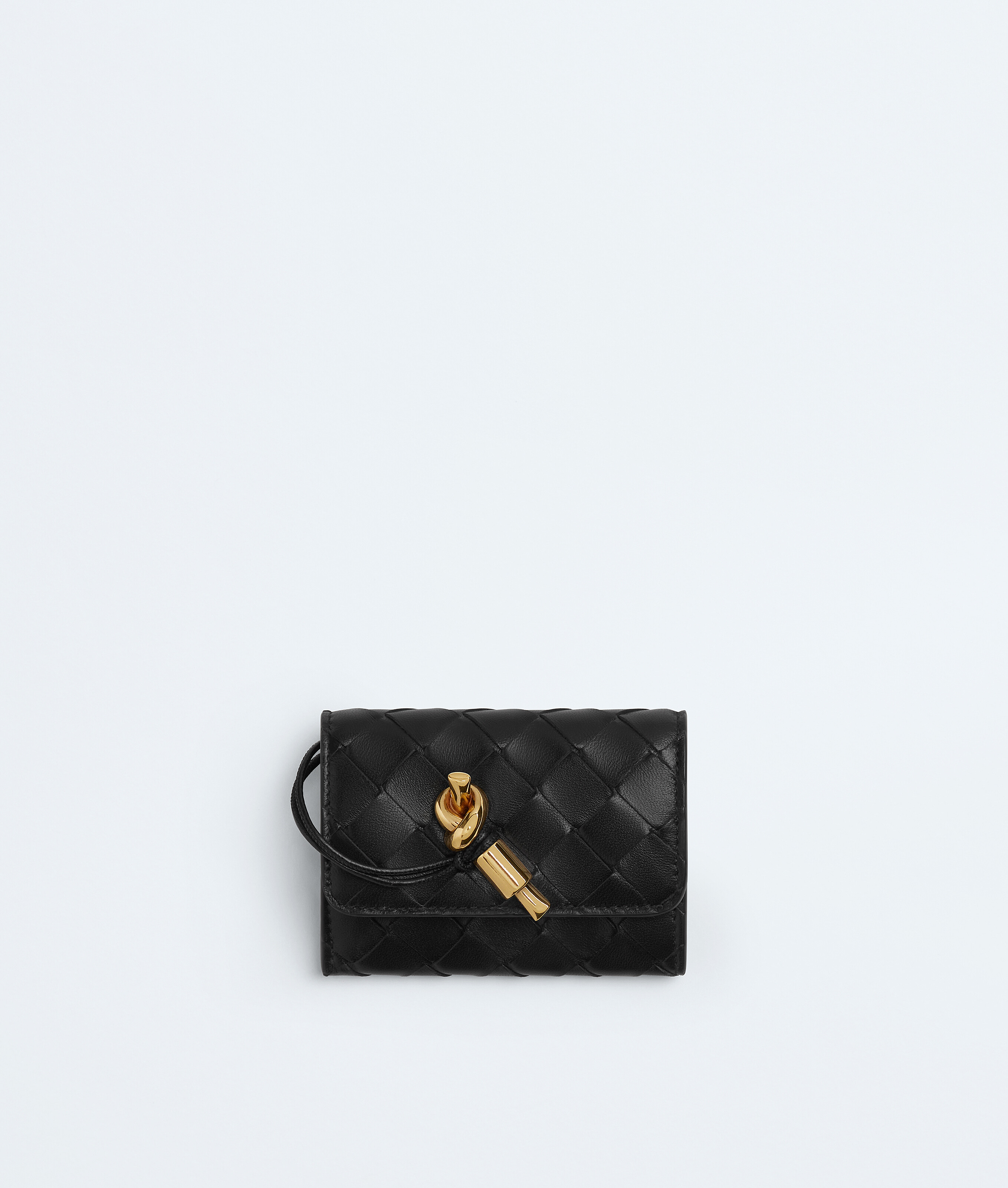 超美品　BOTTEGA VENETA Card Case On Chain Women's Andiamo Business Card Case in Black | Bottega Veneta US