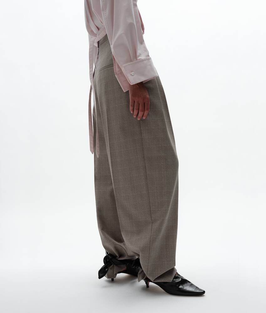 Women's Prince Of Wales Wool Trousers in Silt/stucco melange Bottega Veneta United Kingdom EN - Image 2