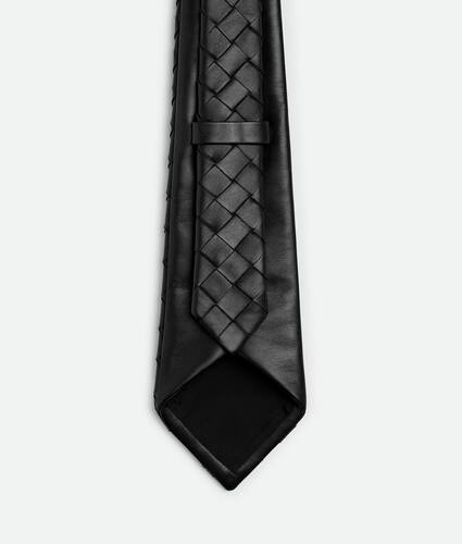 Cravate en cuir Intrecciato