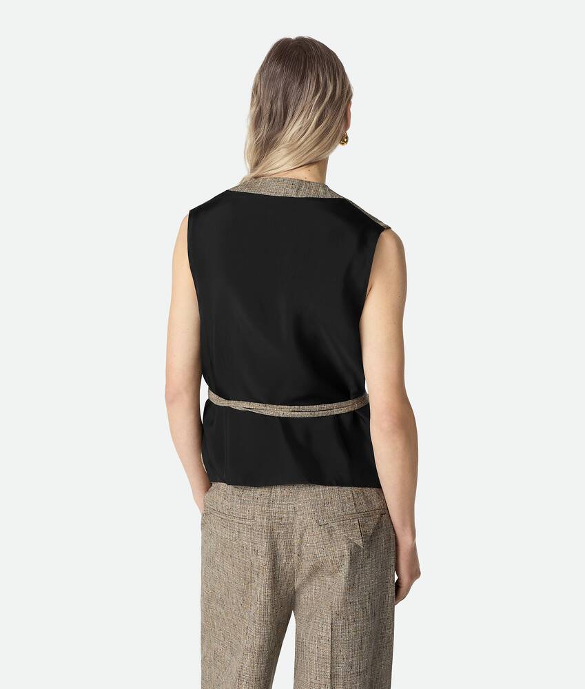 Women's Fleck Viscose Gilet in Sahara mel/multi Bottega Veneta Cyprus EN - Image 3