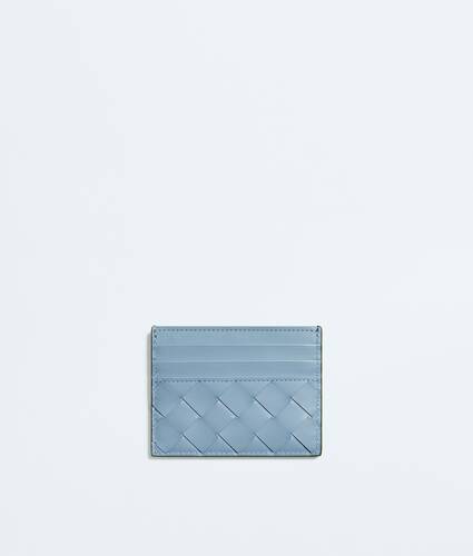 Men's Intrecciato Credit Card Case in Green tweed/mineral Bottega Veneta United States EN - Image 1