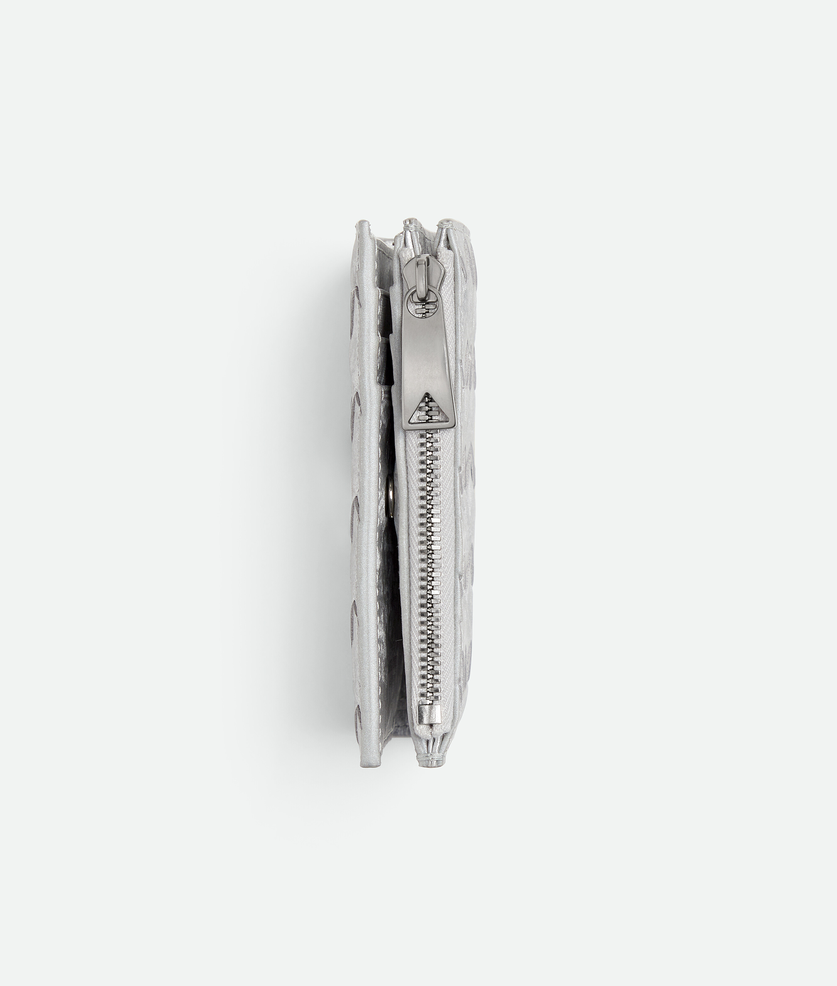 Bottega Veneta Intrecciato Small Bi-fold Wallet In Metallic