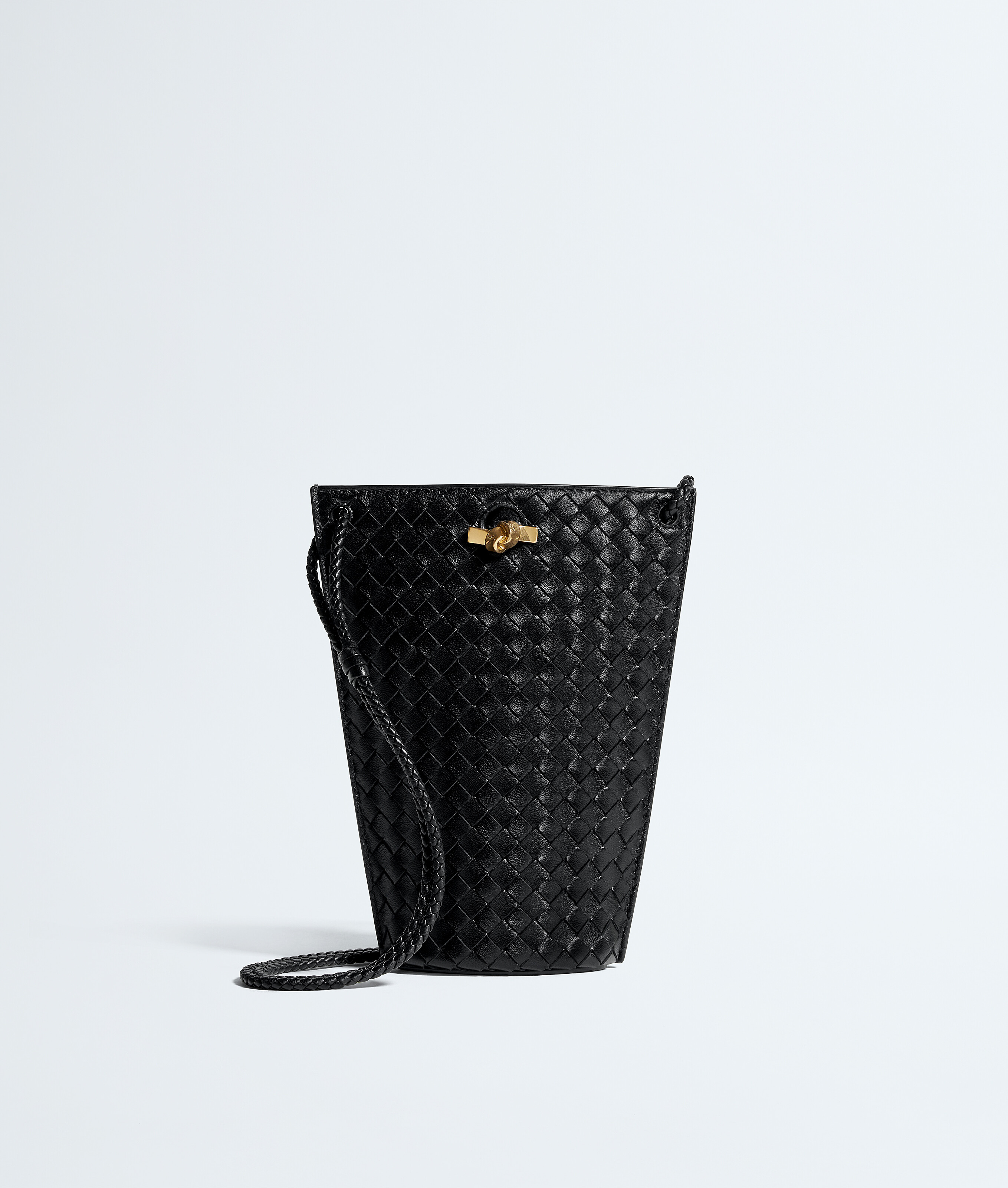 Women's Bacio Phone Bucket in Black | Bottega Veneta US