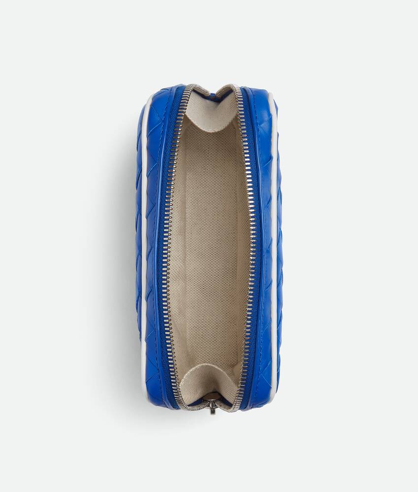 Men's Intrecciato Small Zipped Pouch in Cobalt/white Bottega Veneta Hong Kong SAR China EN - Image 2
