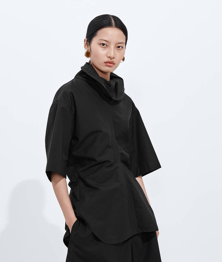 Women's Compact Cotton Toile Top in Double black Bottega Veneta United States EN - Image 2