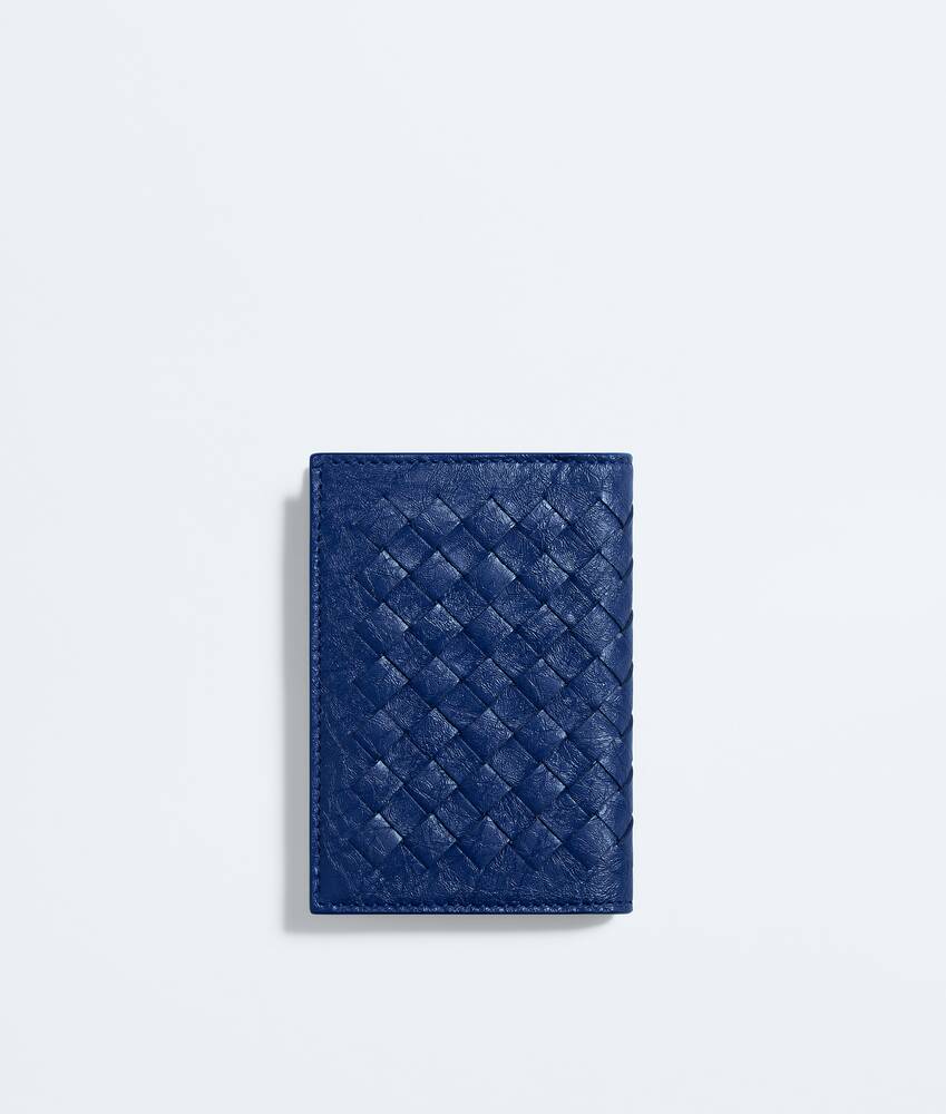 Men's Woven Mycelium Flap Card Case in Blue royal Bottega Veneta Hong Kong SAR China EN - Image 3