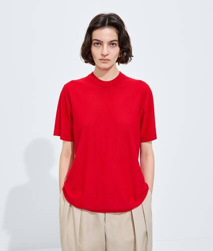 Women's Cashmere T-Shirt in Pop red Bottega Veneta Germany EN - Image 4