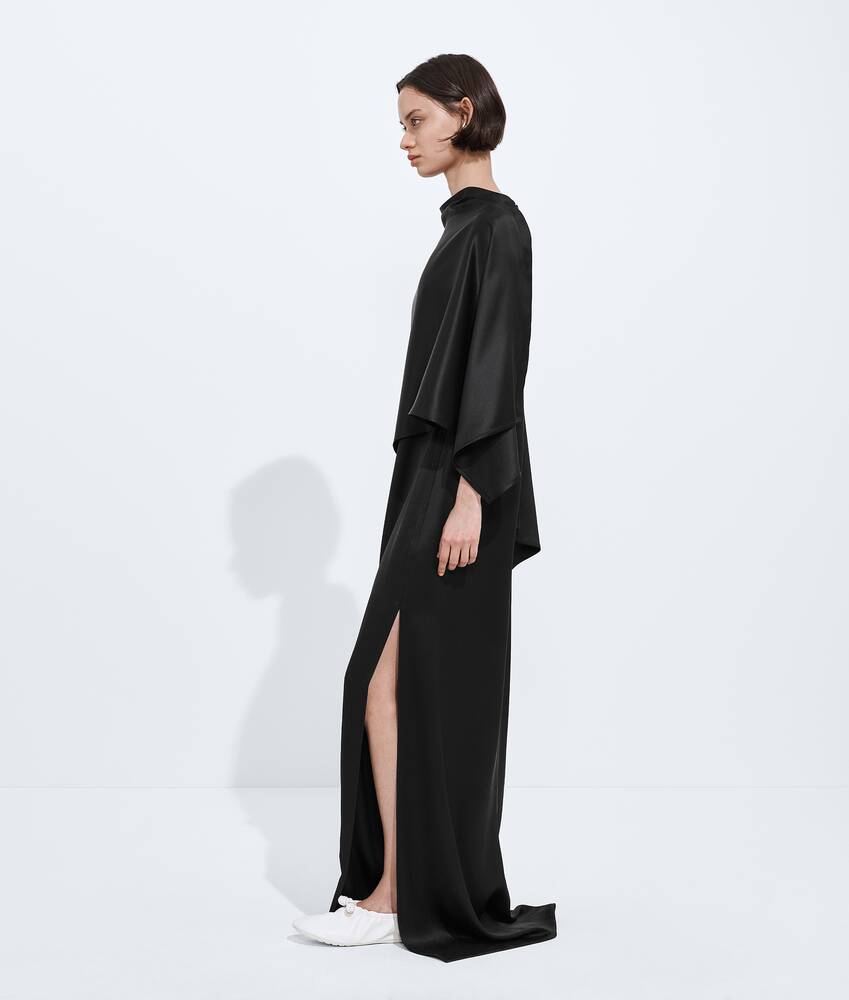Women's Fluid Silk Satin Dress in Double black Bottega Veneta Luxembourg EN - Image 2