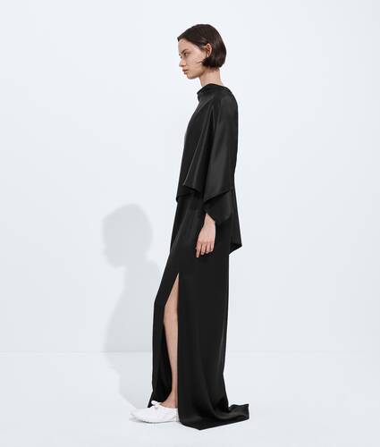 Women's Fluid Silk Satin Dress in Double black Bottega Veneta Luxembourg EN - Image 2