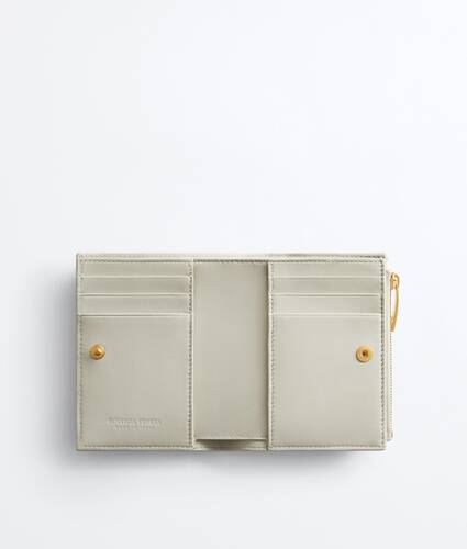 Women's Intrecciato Small Bi-Fold Wallet in Silica gray Bottega Veneta Australia EN - Image 2