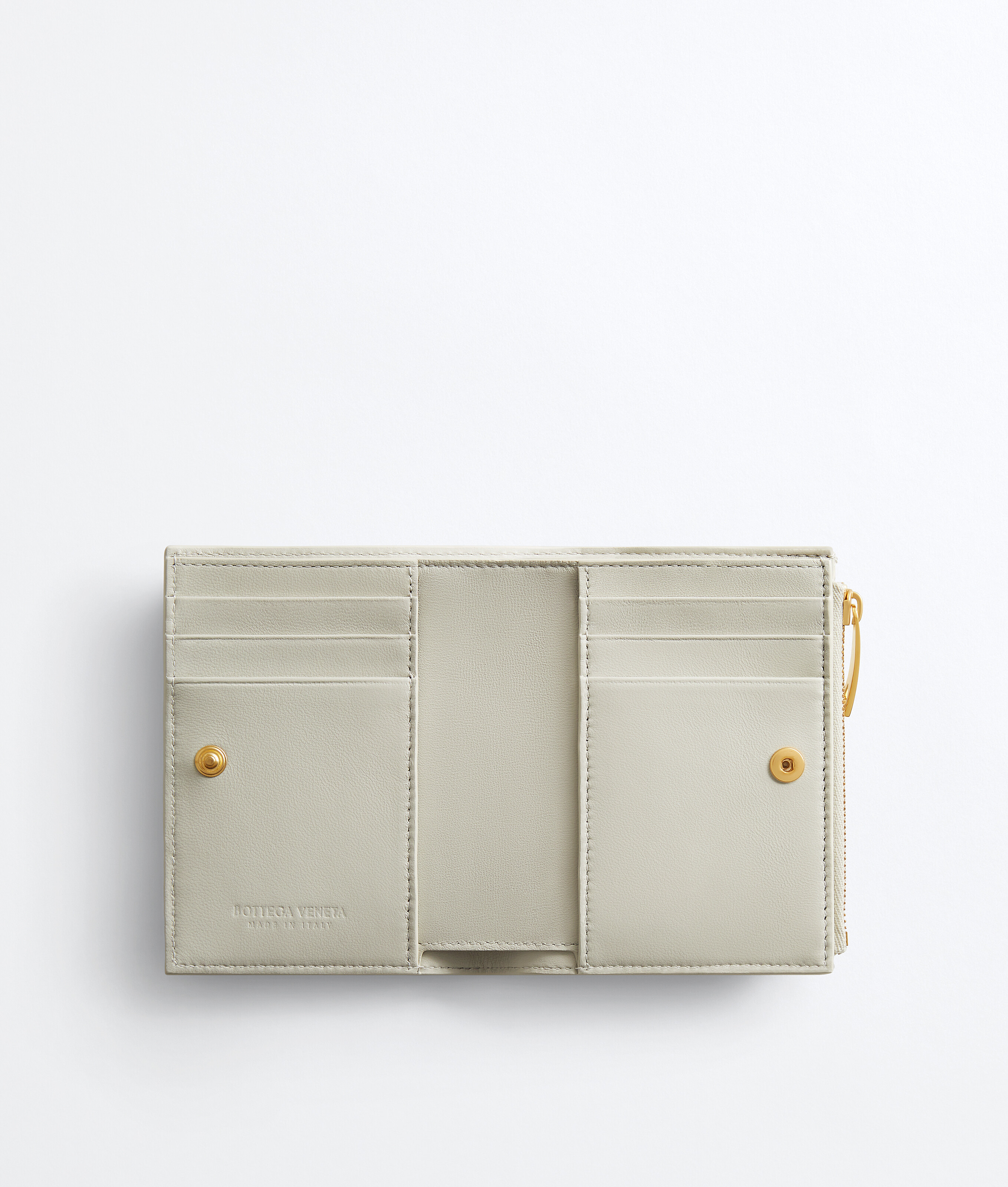 Women's Intrecciato Small Bi-Fold Wallet in Silica gray Bottega Veneta Luxembourg EN - Image 2