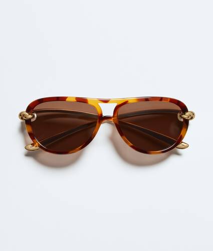 &Oacute;culos de sol Aviator Knot em Havana/brown Bottega Veneta Brasil PT - Image 1