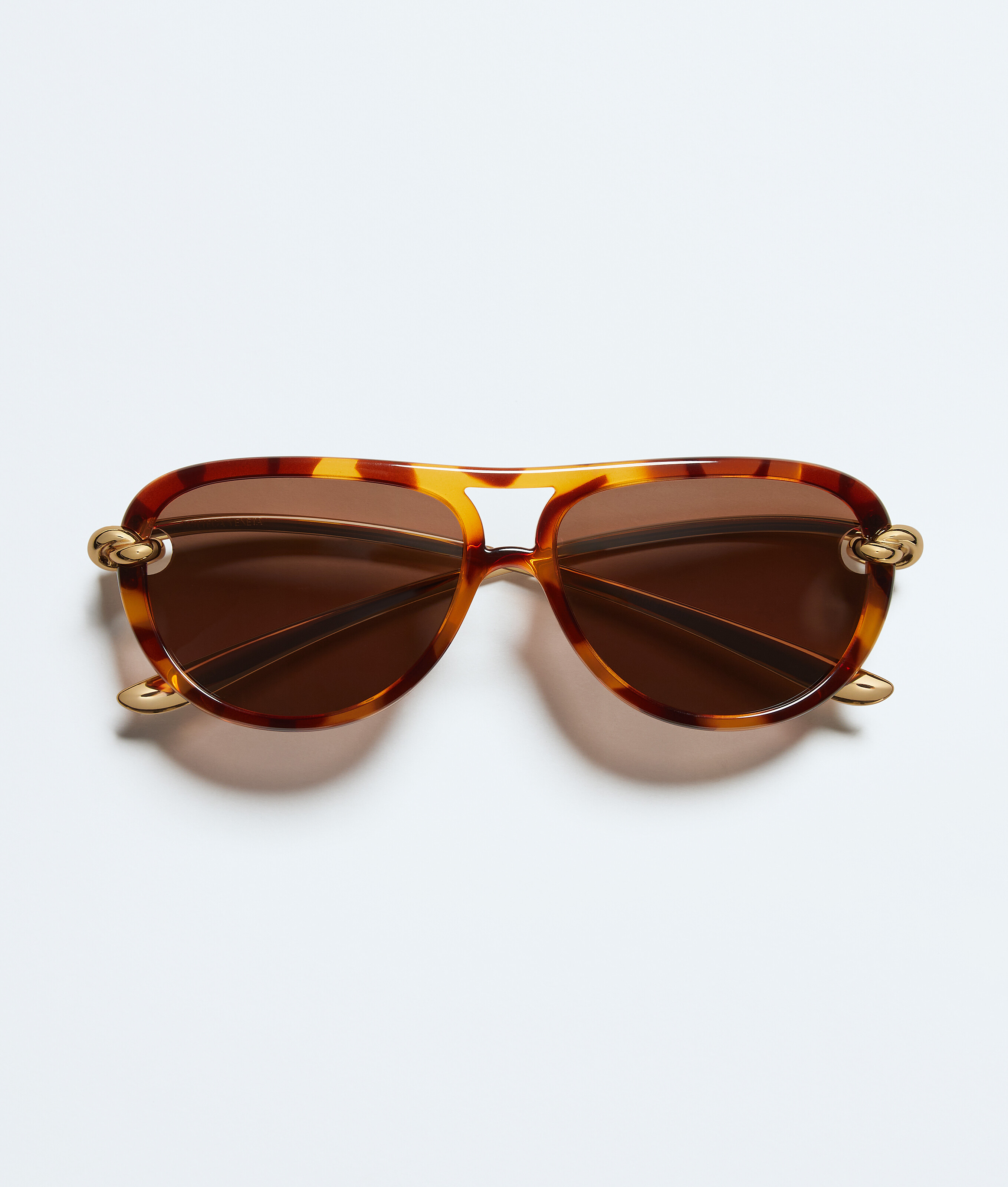 Bottega Veneta Unisex Brown Knot Aviator Sunglasses - U