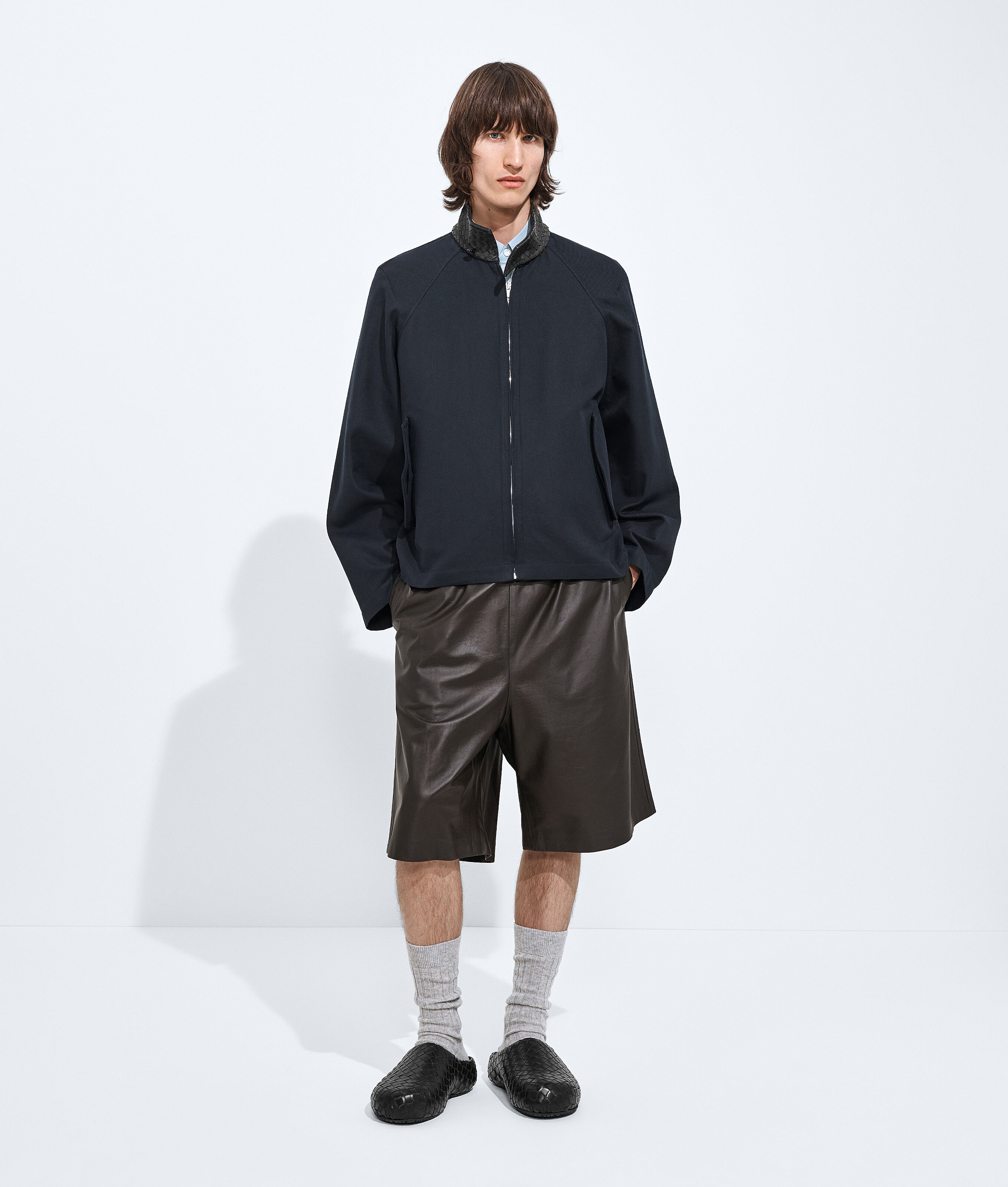 Men's Cotton Gabardine Harrington Jacket in Midnight blue Bottega Veneta Belgium EN - Image 4