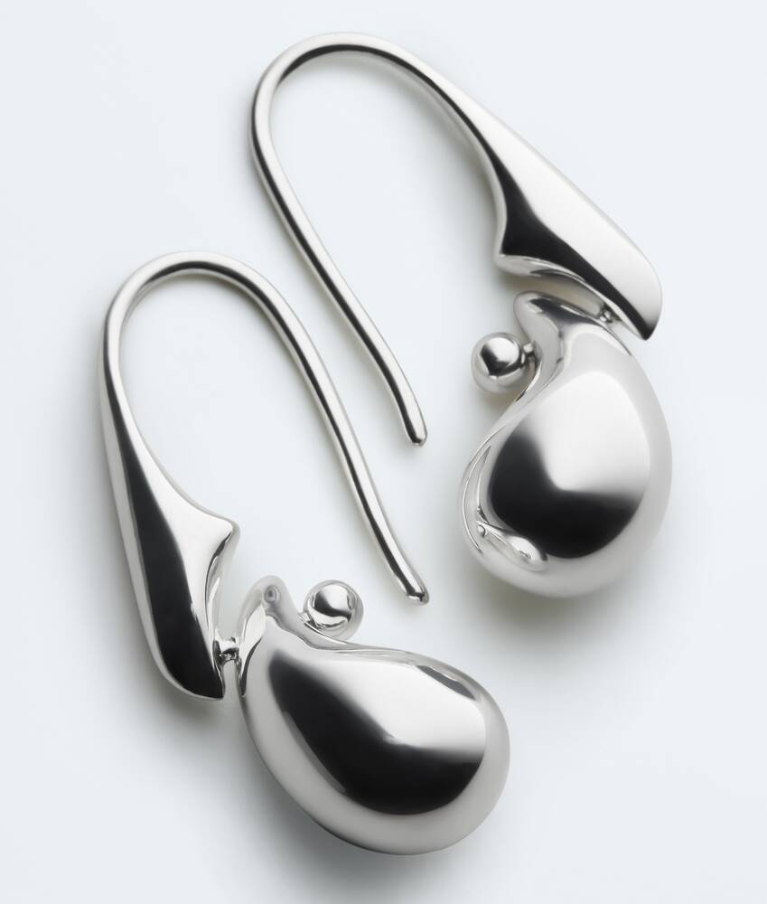 Women's Drop Pendant Earrings in Silver Bottega Veneta Bulgaria EN - Image 3