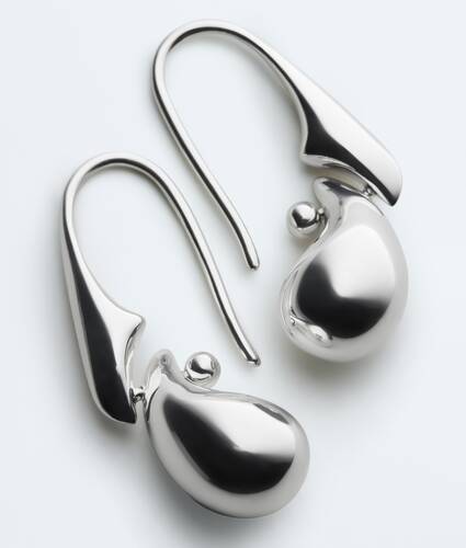 Women's Drop Pendant Earrings in Silver Bottega Veneta Bulgaria EN - Image 3