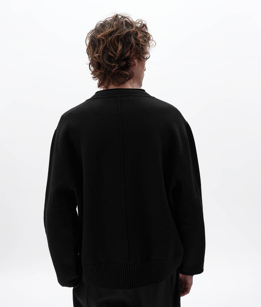 Men's Wool and Cashmere Sweater in Double black Bottega Veneta France EN - Image 3