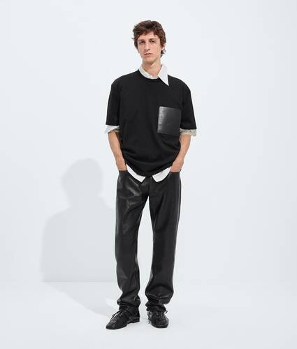 Men's Cotton Jersey T-Shirt in Double black Bottega Veneta Estonia EN - Image 1