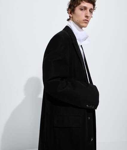 Men's Compact Cotton Moleskin Coat  in Double black Bottega Veneta Latvia EN - Image 2