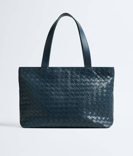 Men's Small Intrecciato Zipped Tote in Denim Bottega Veneta United Arab Emirates EN - Image 1