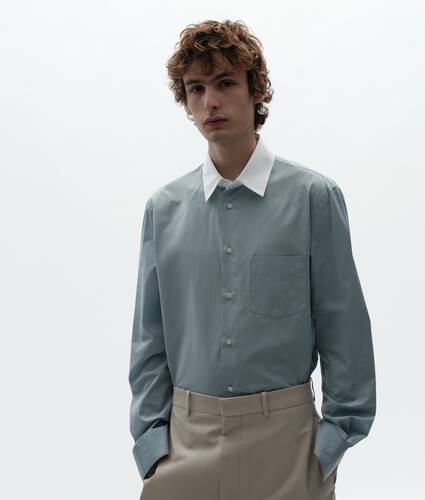 Camisa de popelina de algod&oacute;n para Hombre en Blue shirt Bottega Veneta Estados Unidos ES - Image 4