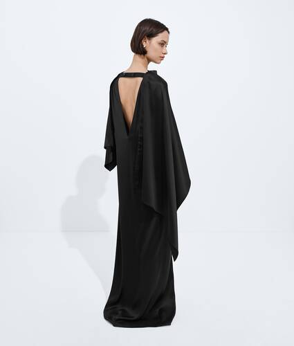 Women's Fluid Silk Satin Dress in Double black Bottega Veneta Luxembourg EN - Image 3