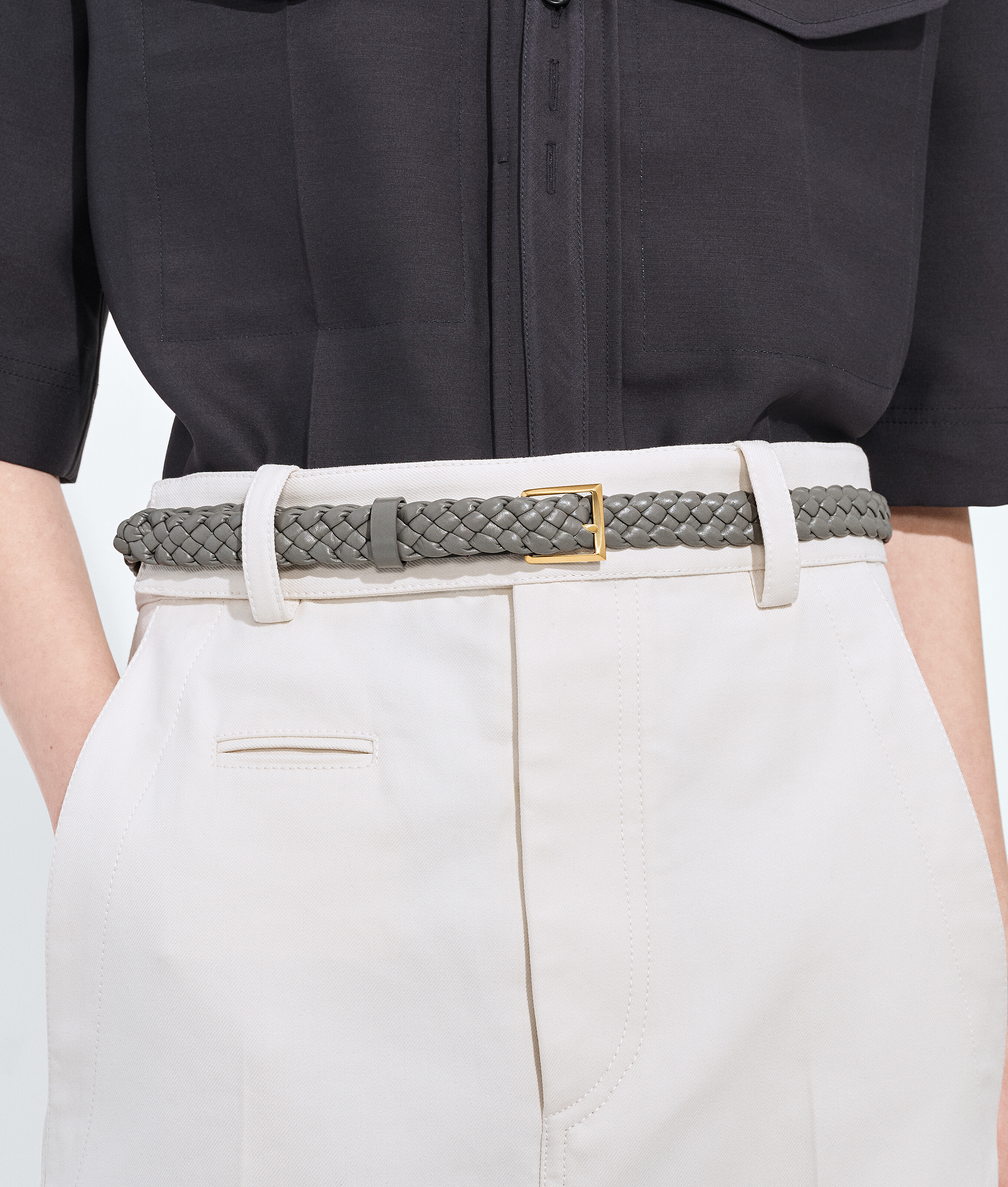 Women's Solo Belt in Basalt Bottega Veneta United Arab Emirates EN - Image 2