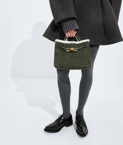 Women's Small Andiamo in Bark green/plaster Bottega Veneta Singapore EN - Image 2