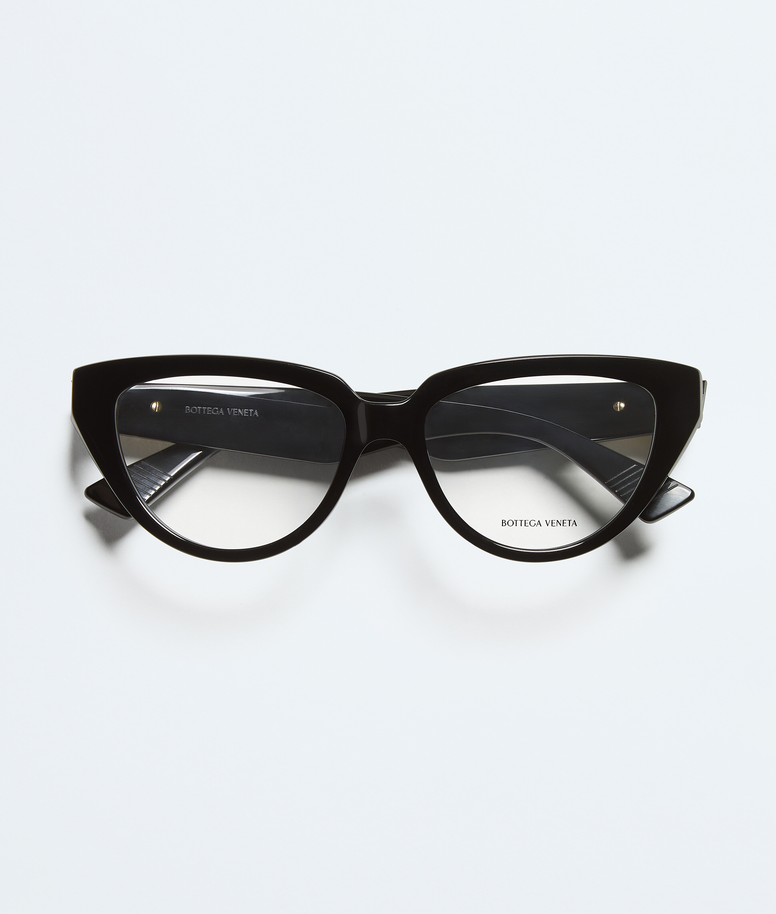 Classic Cat Eye Eyeglasses in Black/transparent Bottega Veneta Finland EN - Image 1