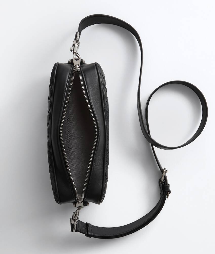 Men's Small Intrecciato Camera Bag in Black Bottega Veneta Greece EN - Image 4
