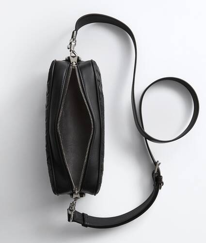 Men's Small Intrecciato Camera Bag in Black Bottega Veneta Greece EN - Image 4