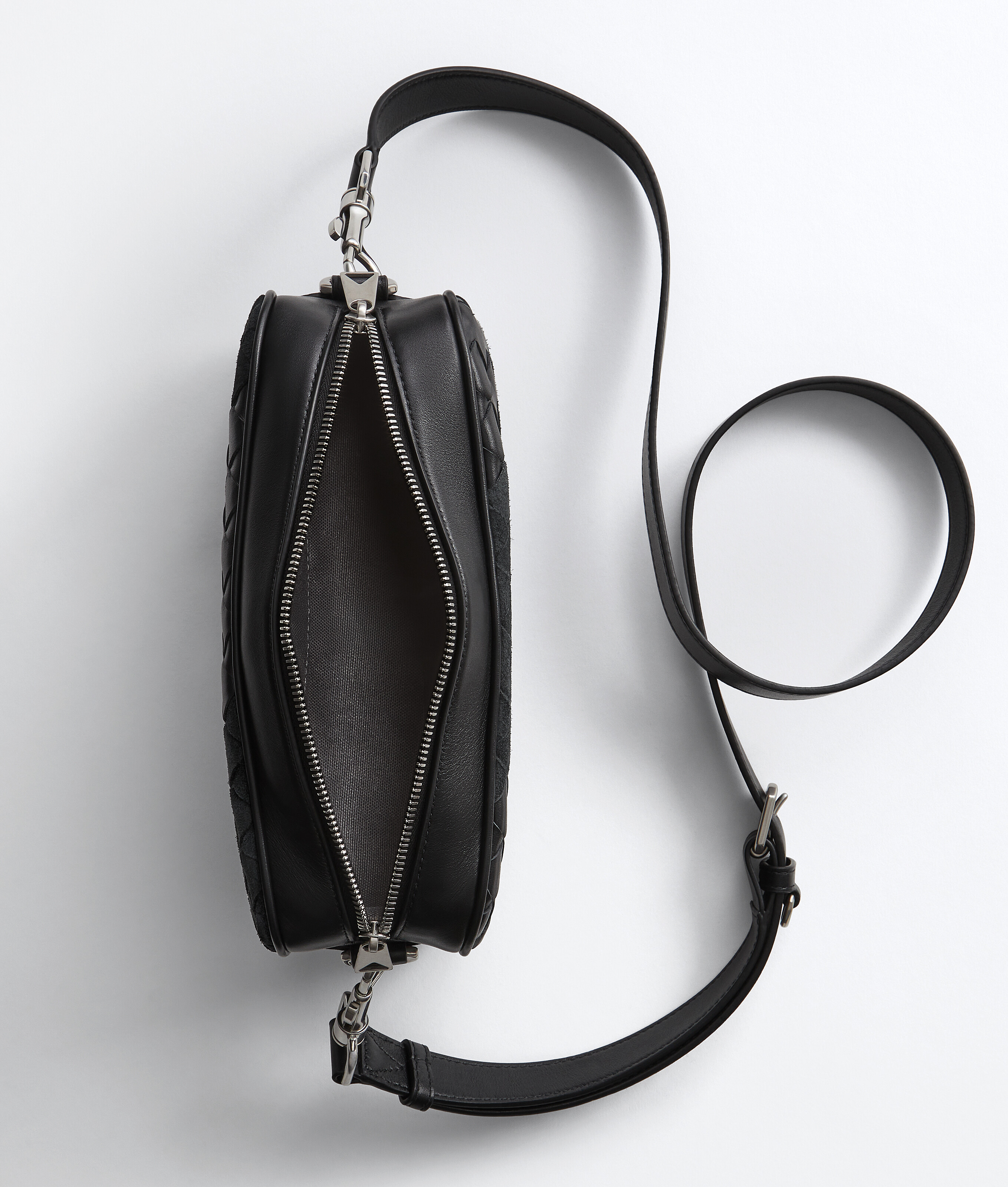 Men's Small Intrecciato Camera Bag in Black Bottega Veneta United States EN - Image 4