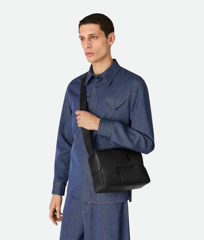 Men's Arco Camera Bag in Black Bottega Veneta France EN - Image 2