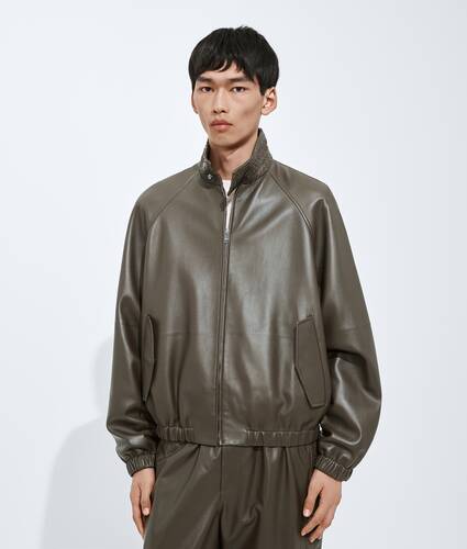 Men's  Leather Blouson in Wader green Bottega Veneta Latvia EN - Image 1