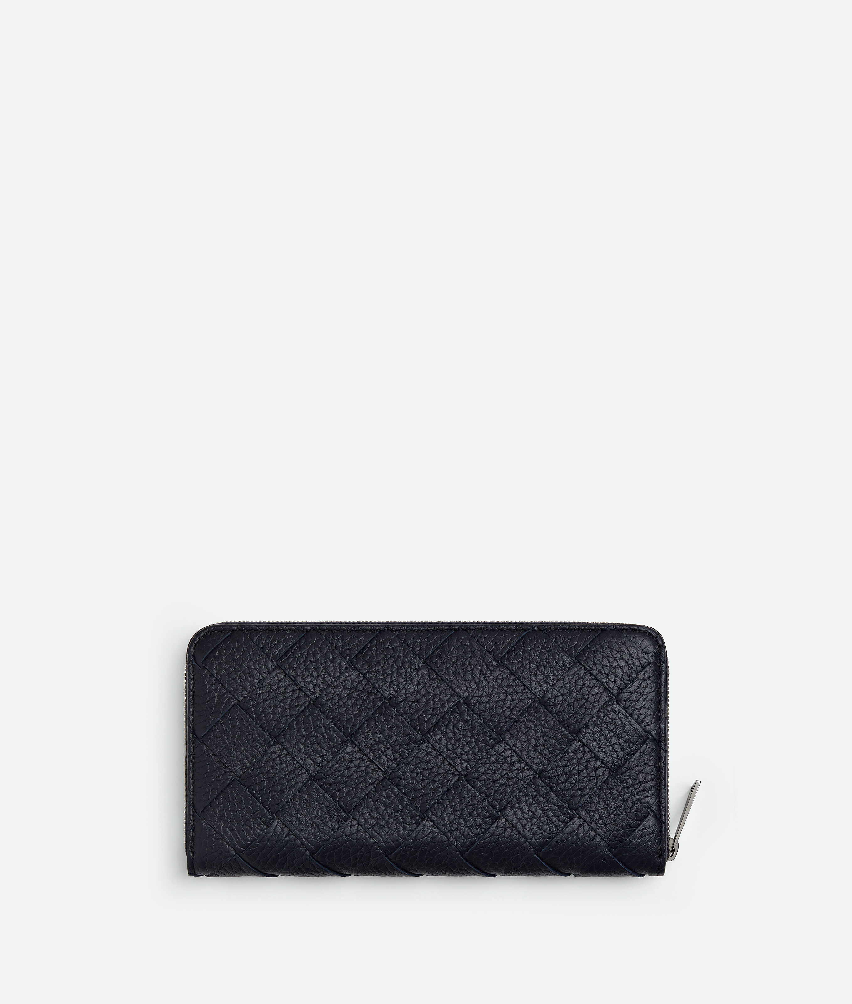 Bottega Veneta Intrecciato Zip Around Wallet In Black