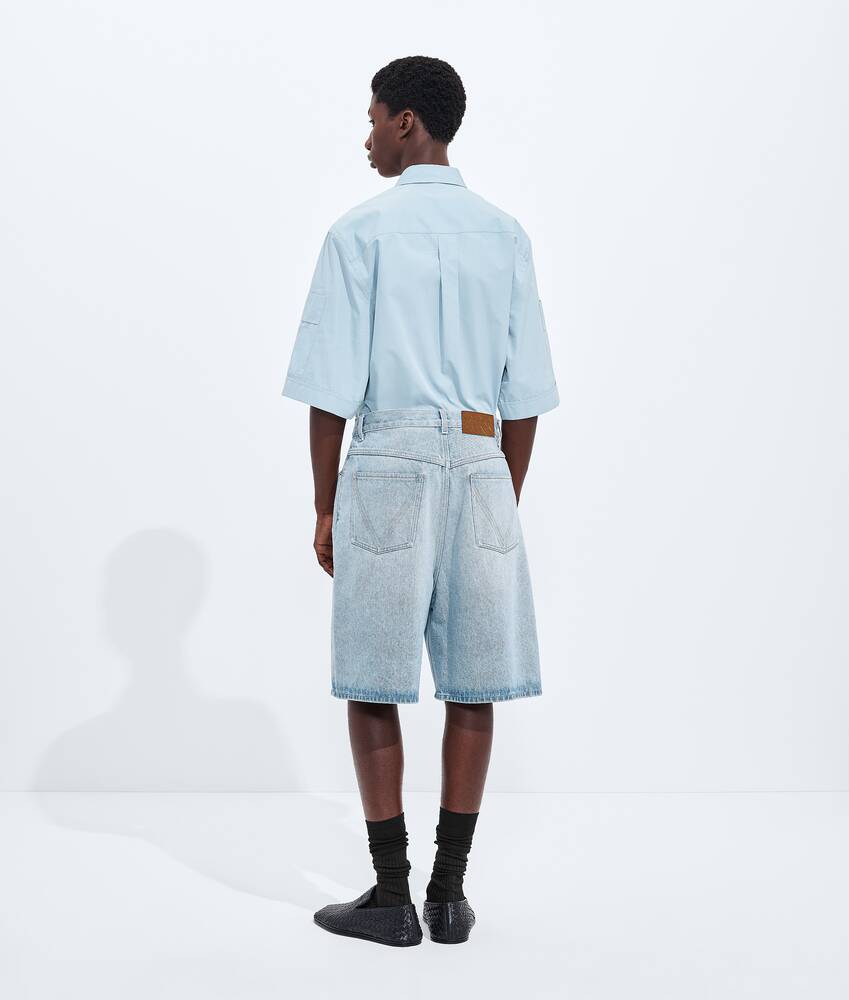 Men's Sky Bleached Wide Leg Denim Shorts  in Light bleach Bottega Veneta Latvia EN - Image 3