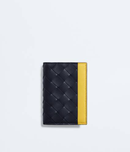 Men's Intrecciato Flap Card Case in Midnight/taxi Bottega Veneta Greece EN - Image 1