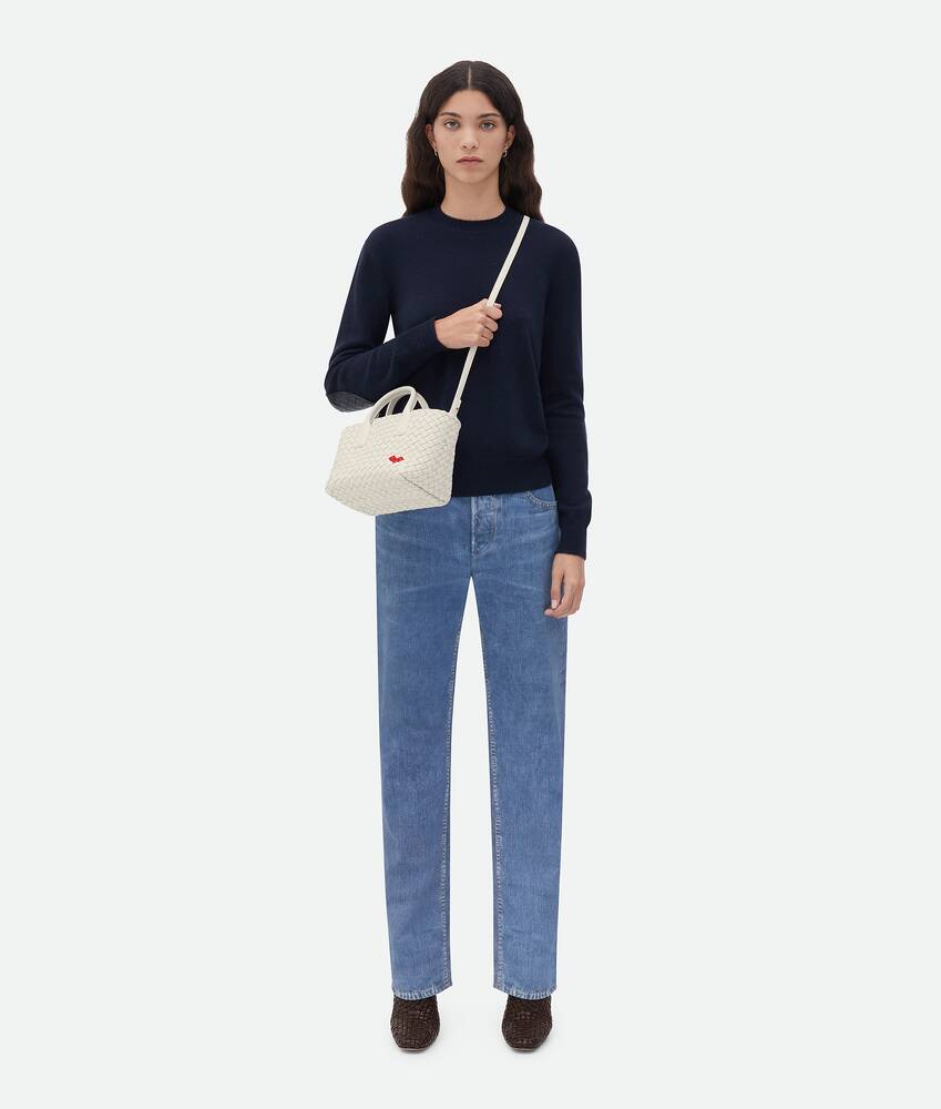 Women's Mini Cabat in White / Vernis Bottega Veneta Brazil EN - Image 6