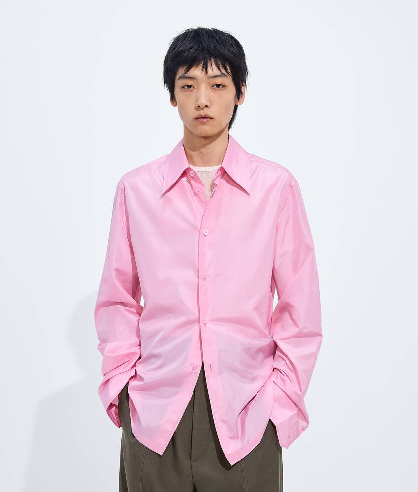 Men's Silk Taffeta Shirt in Gloss Bottega Veneta Greece EN - Image 4