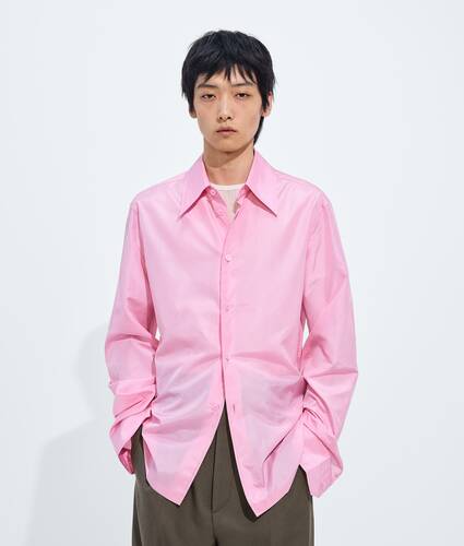 Men's Silk Taffeta Shirt in Gloss Bottega Veneta Greece EN - Image 4