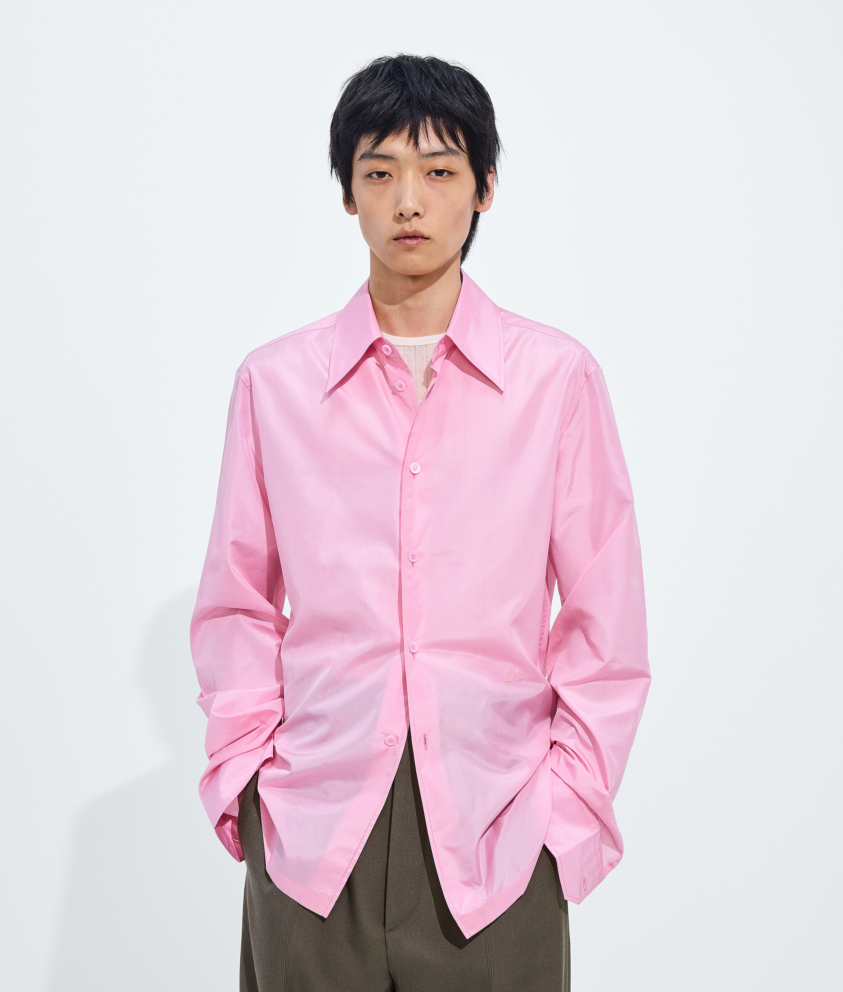 Men's Silk Taffeta Shirt in Gloss Bottega Veneta Luxembourg EN - Image 4