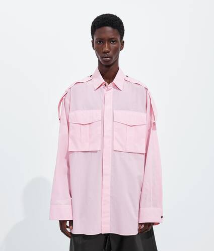 Men's Cotton Poplin Overshirt in Doll Bottega Veneta Latvia EN - Image 1