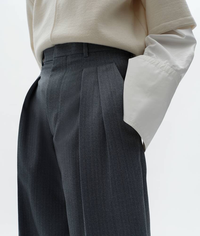 Pantalones de lana y mohair para Mujer en Blue/grey melange Bottega Veneta Espa&ntilde;a ES - Image 3