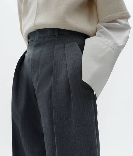 Pantalones de lana y mohair para Mujer en Blue/grey melange Bottega Veneta Espa&ntilde;a ES - Image 3