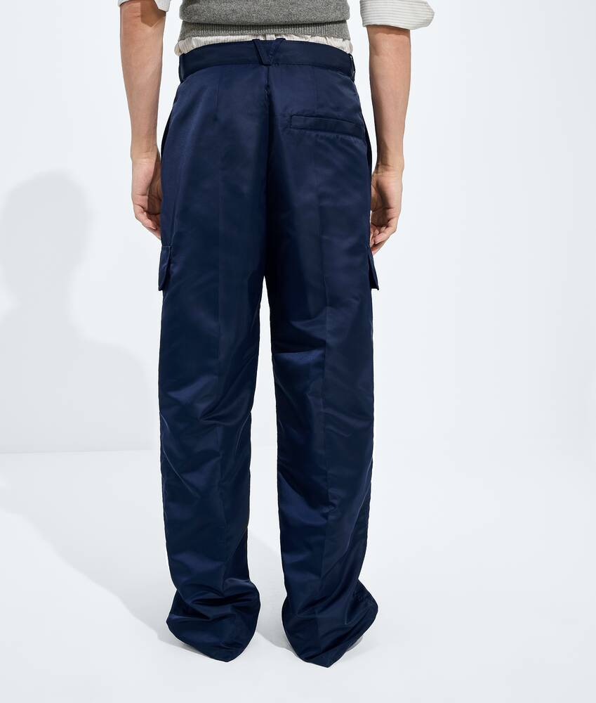 Men's Satin Nylon Cargo Pants in Navy Bottega Veneta Canada EN - Image 3