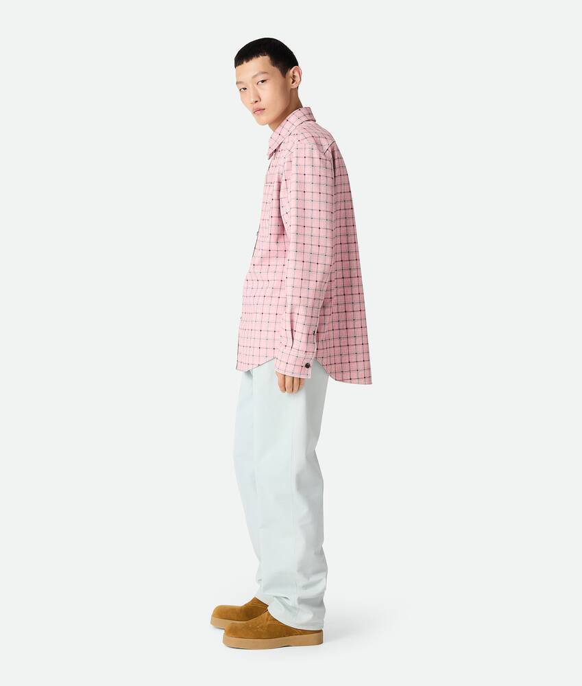 Bedrucktes Hemd aus Leder f&uuml;r Herren in Pale pink/grey Bottega Veneta &Ouml;sterreich DE - Image 2