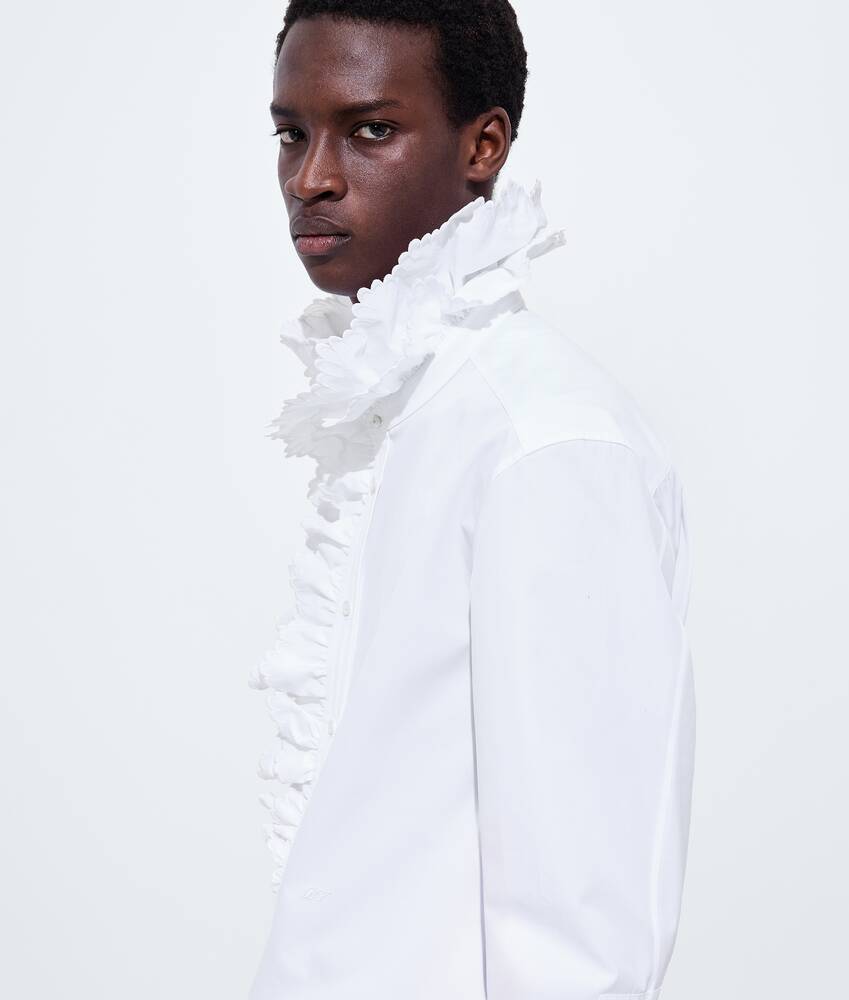 Men's Compact Cotton Poplin Shirt in White Bottega Veneta Ireland EN - Image 2